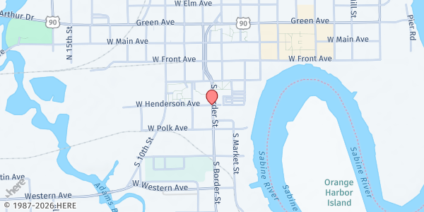 Map showing Orange Community Outreach at 200 Border St, Orange, TX