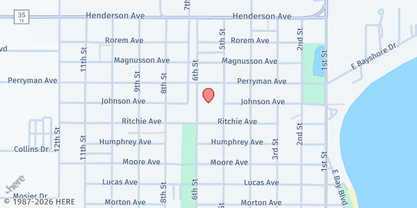 Map showing Matagorda County- Palacios Mobile Food Distribution at 1001 5th St., Palacios, TX