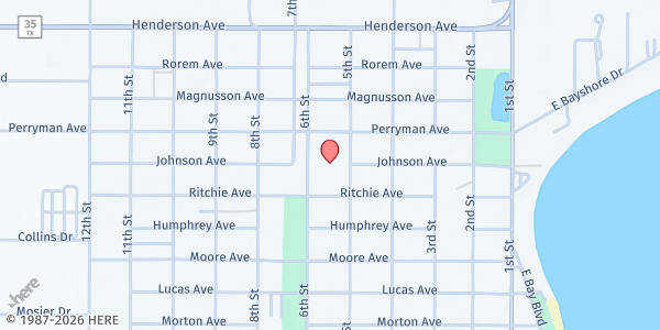 Map showing Palacios Mobile Food Distribution - Central Elementary School at 1001 5th Street, Palacios, TX