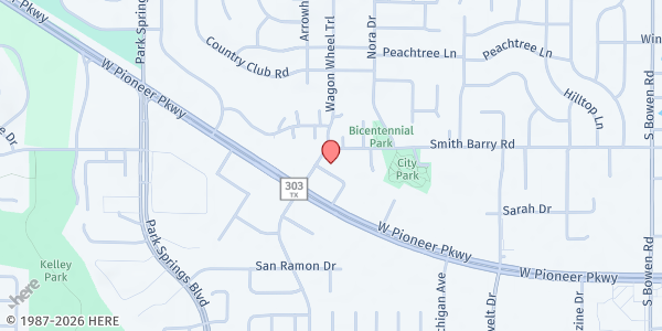 Map showing Kingdom Kitchen at 3600 Smith Barry Rd., Pantego, TX
