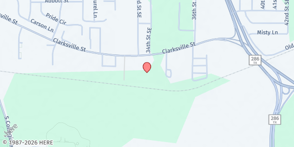 Map showing St. Vincent de Paul at Our Lady of Victory at 3300 Clarksville St., Paris, TX