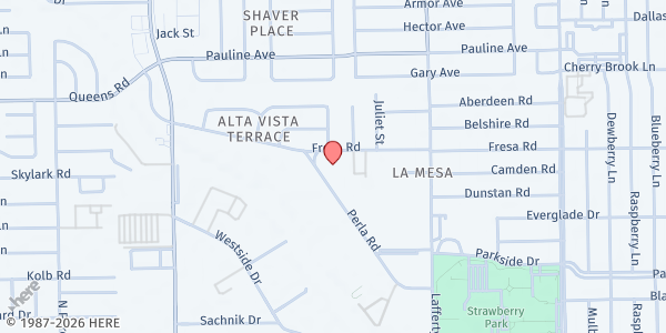 Map showing Sarah's House at 711 Perla Rd., Pasadena, TX