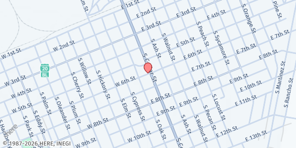 Map showing North Temple Baptist Church at 300 N. Walnut St., Pecos, TX