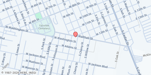 Map showing West Texas Catholic Communities - Pecos at 1201 S. Plum St., Pecos, TX