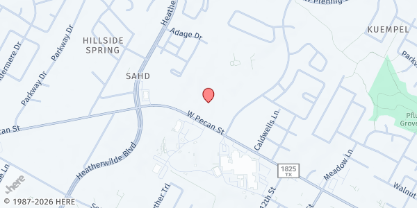 Map showing Calvary Chapel of Austin at 1440 West Pecan Street, Pflugerville, TX