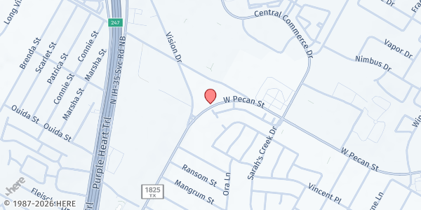 Map showing Circle of Hope Community Center at 2900 W Pecan St, Pflugerville, TX