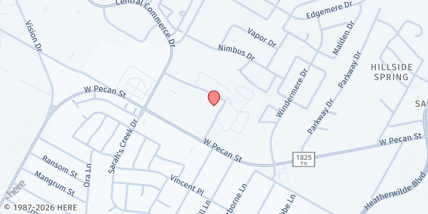Map showing Travis County Community Center - Pflugerville at 15822 Foothill Farms Loop, Pflugerville, TX