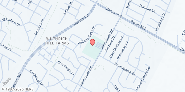 Map showing Yellow Brick House Food Pantry at 500 Immanuel Rd, Pflugerville, TX 78660, Pflugerville, TX