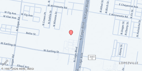 Map showing Center Church at 4801 N. Cage Blvd., Pharr, TX