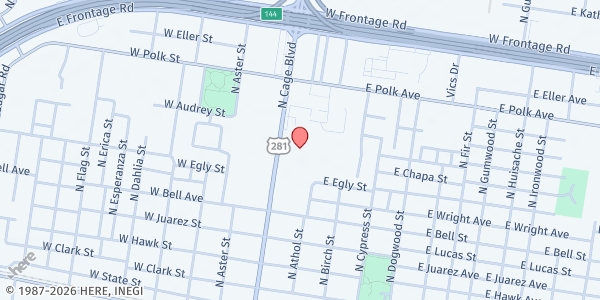 Map showing TX Demo Pantry at 724 N Cage Blvd, Pharr, TX