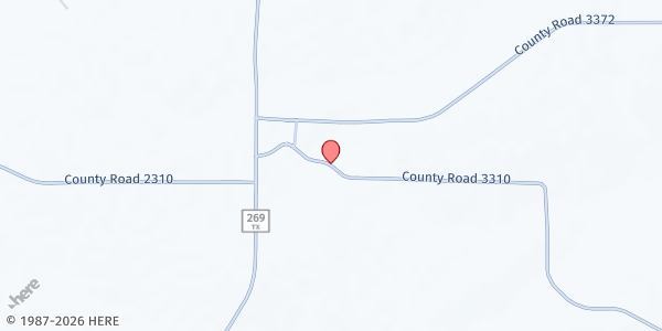 Map showing PINE FOREST PANTRY at CR 3310, PICKTON, TX