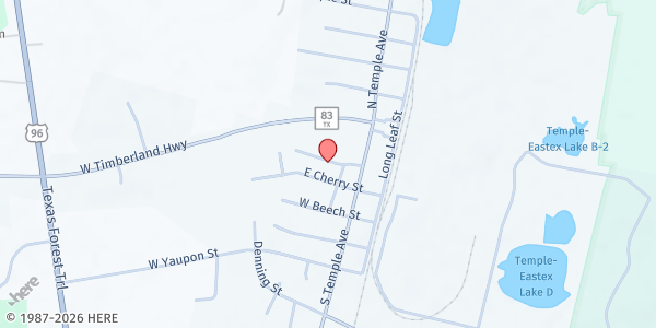 Map showing Sabine County Food Pantry at 313 Dogwood St., Pineland, TX