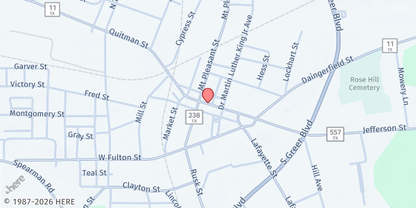 Map showing God's Closet at 121 Jefferson, Pittsburg, TX