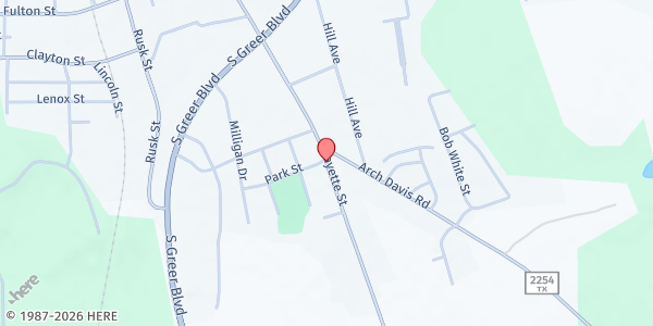 Map showing St. William Laud Episcopal at 601 Lafayette, Pittsburg, TX