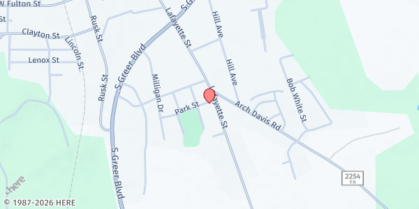 Map showing St. William Laud Episcopal Church (Loaves & Fishes) at 601 Lafayette St., Pittsburg, TX