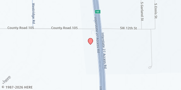 Map showing First Assembly of God Outreach Plainview at 1300 I-27, Plainview, TX