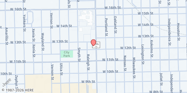 Map showing Stonebridge Fellowship Church at 1203 Quincy, Plainview, TX