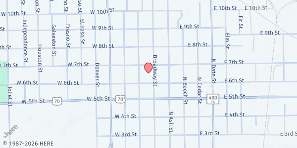 Map showing The Salvation Army - Plainview at 615 Broadway, Plainview, TX