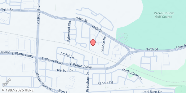 Map showing East Plano Islamic Center (EPIC Masjid) at 4700 14th St., Plano, TX