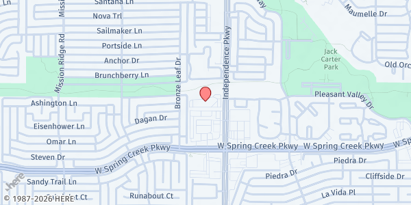 Map showing Islamic Association of Collin County at 6401 Independence Pkwy., Plano, TX