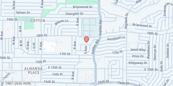 Map showing Plano Food Pantry - Holy Nativity Church at 2200 18th St., Plano, TX