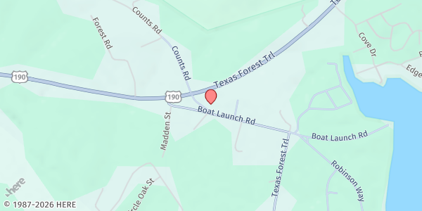 Map showing Point Blank Community Center at 101 Counts Rd., Point Blank, TX