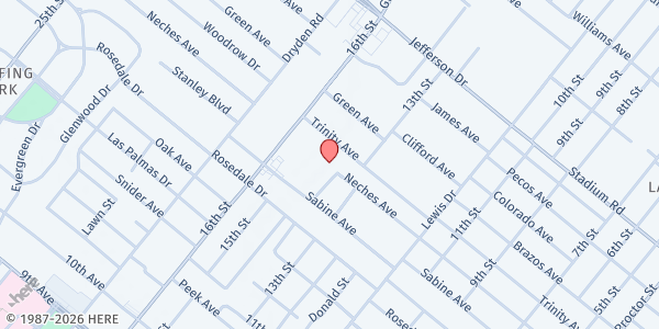 Map showing Collins Apartments Senior Meal Site at 4440 Gulfway Dr., Port Arthur, TX