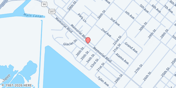 Map showing Empowerment Church at 3600 Memorial Blvd., Port Arthur, TX