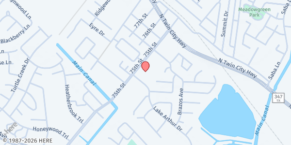 Map showing Life Church at 4600 Jimmy Johnson Blvd., Port Arthur, TX