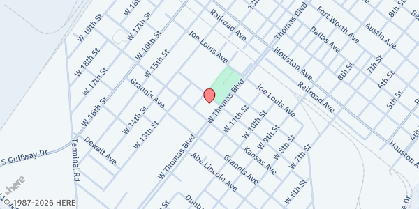 Map showing Mount Sinai Baptist Church at 501 W. Thomas Blvd., Port Arthur, TX