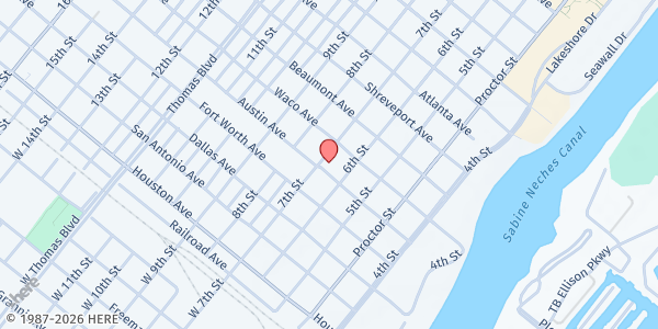 Map showing Port Arthur Community Action Network at 500 7th St, Port Arthur, TX