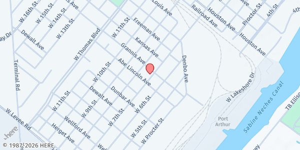 Map showing Triangle Community Outreach (West) at 701 W. Rev Dr Ransom Howard St., Port Arthur, TX