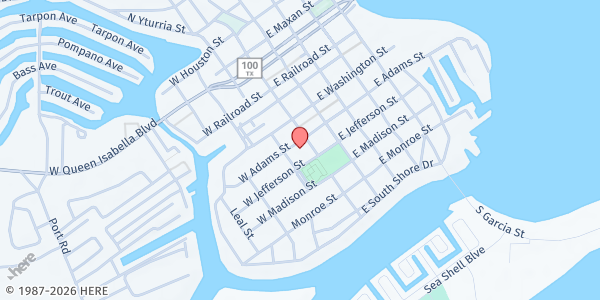 Map showing Saint Stephen's Food Pantry at 101 W. Adams St., Port Isabel, TX