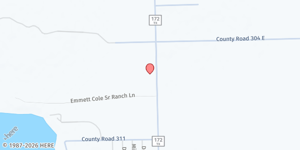 Map showing Bayside Community Church Food Pantry at 25080 TX-172, Port Lavaca, TX