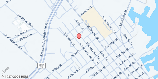 Map showing Harvest Kitchen Meal Program - United Methodist Church Fellowship Hall at 814 N San Antonio St, Port Lavaca, TX