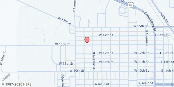 Map showing Family Harvest Church at 812 W. 13th St., Post, TX
