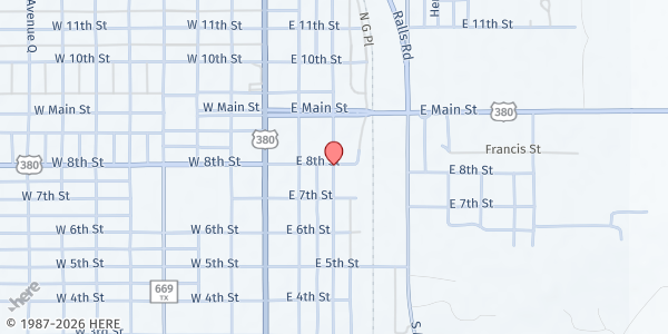 Map showing Post Community Food Pantry at 204 S Avenue H, Post, TX
