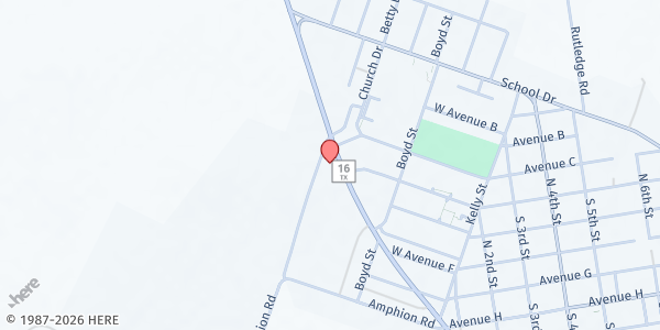 Map showing Poteet Strawberry Festival Grounds at 9199 N. State Hwy. 16, Poteet, TX