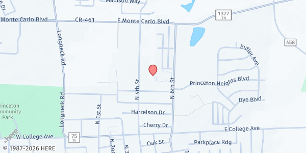 Map showing Christ Cares for Princeton at 1306 N. 6th St., Princeton, TX