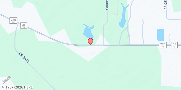 Map showing Lakeside Community Church at 1056 E. State Highway 276, Quinlan, TX