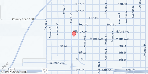 Map showing FUMC at 517 Watts Ave., Ralls, TX