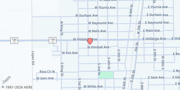 Map showing Loaves & Fishes of the RGV - Raymondville at 776 W. Kimball Ave., Raymondville, TX