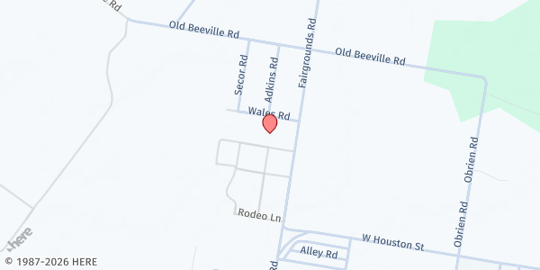 Map showing Refugio County Mobile Food Distribution at 246 Fairgrounds Rd, Refugio, TX