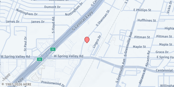 Map showing Network of Community Ministries - Richardson at 1500 International Pkwy., Richardson, TX