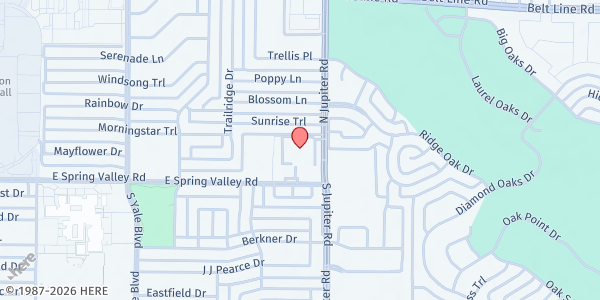 Map showing St. Joseph Catholic Church at 600 S. Jupiter Rd., Richardson, TX