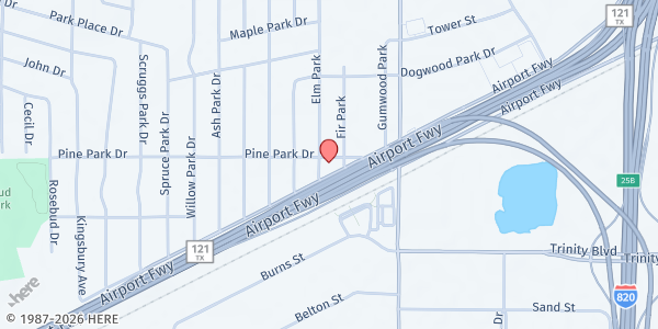Map showing Bethesda Church at 7101 Airport Fwy., Richland Hills, TX