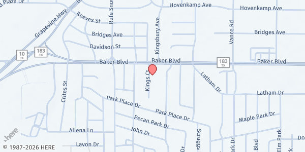 Map showing Richland Hills Mobile at 6852 Baker Blvd, Richland Hills, TX