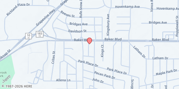Map showing Richland Hills Mobile Pantry at 6852 Baker Blvd., Richland Hills, TX