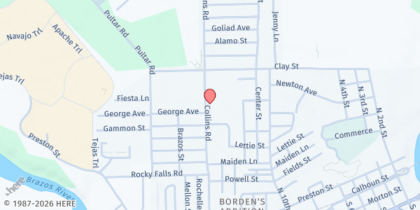 Map showing Rosenberg-Richmond Helping Hands at 902 Collins Rd, Richmond, TX