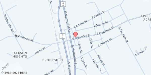 Map showing Cornerstone Fellowship at 207 E. Frederick Street, Riesel, TX